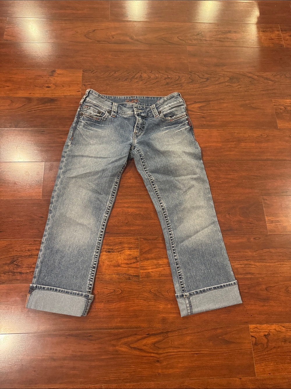Silver Jeans Light Blue Cropped Roll-Hem Denim
